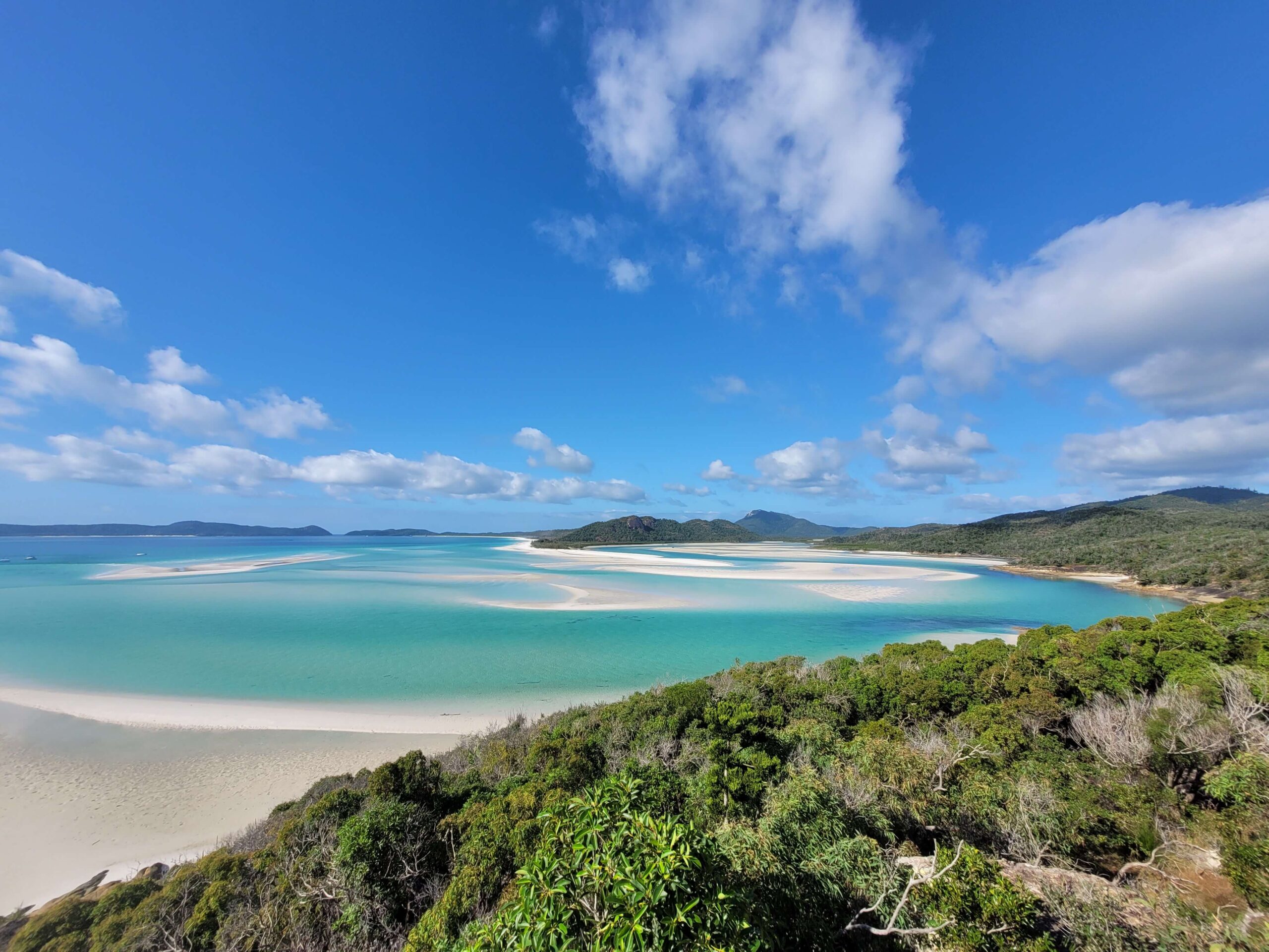 Whitehaven Beach, the Whitsundays, from Hill Inlet Lookout. Photo taken by Sam.